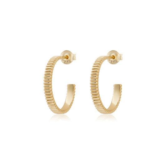 Gold Vermeil Thin Scalloped Hoops