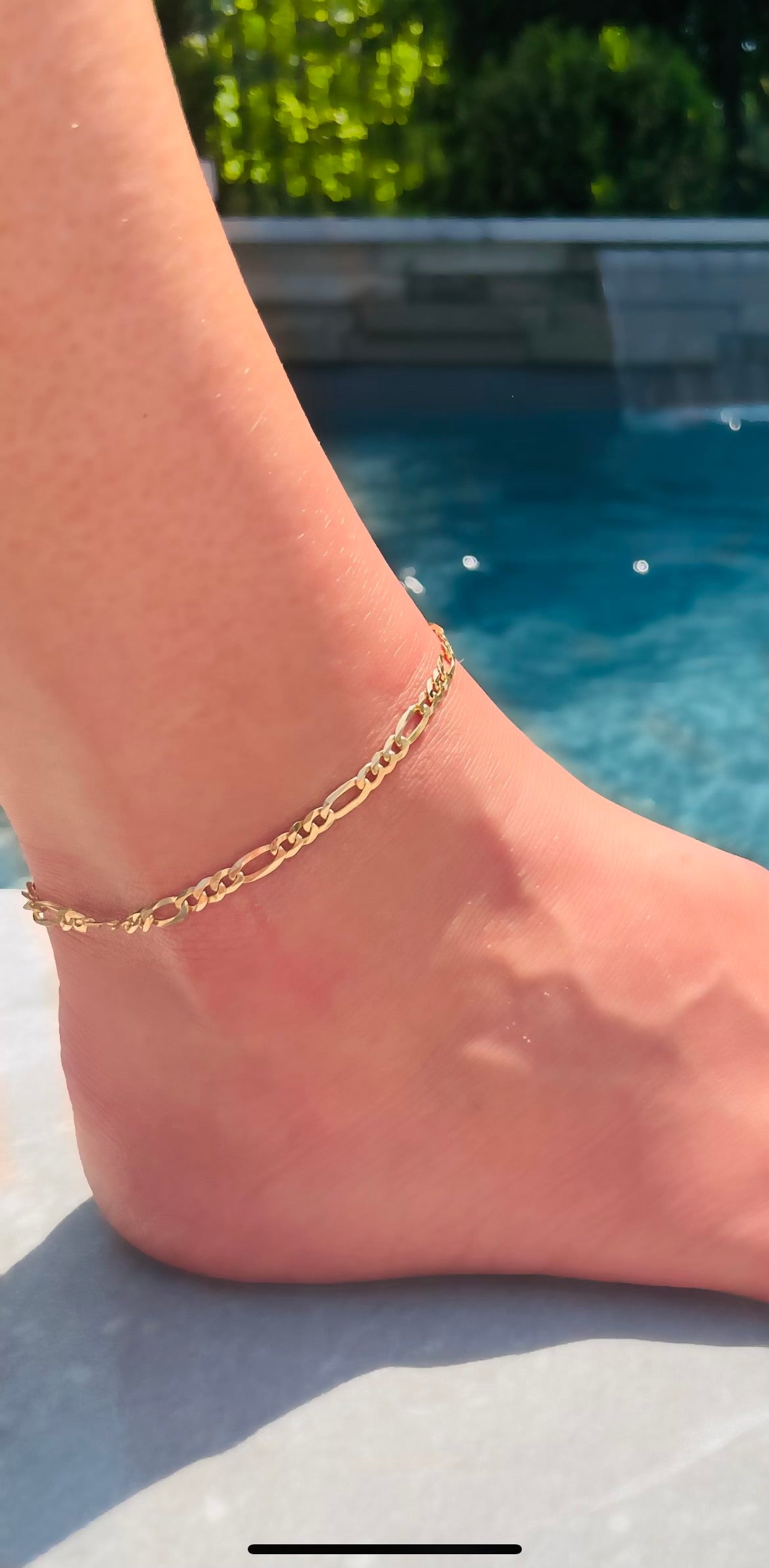 Gold Vermeil Figaro Chain Anklet