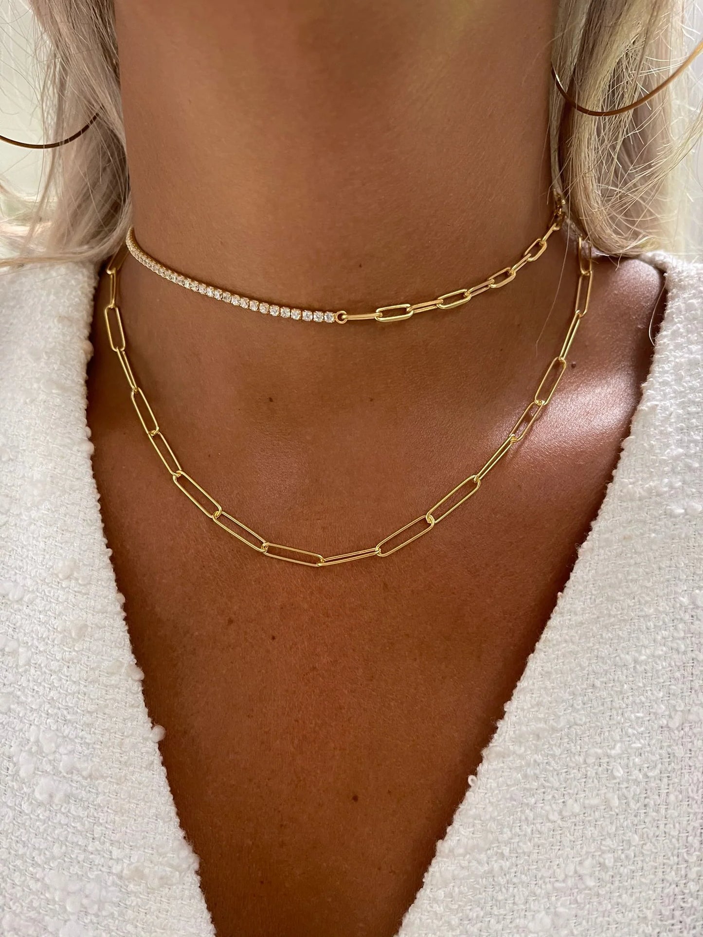 Gold Vermeil Long Link Tennis Choker