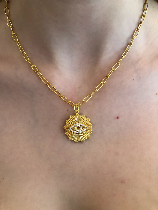 Gold Vermeil Eye Shield Charm