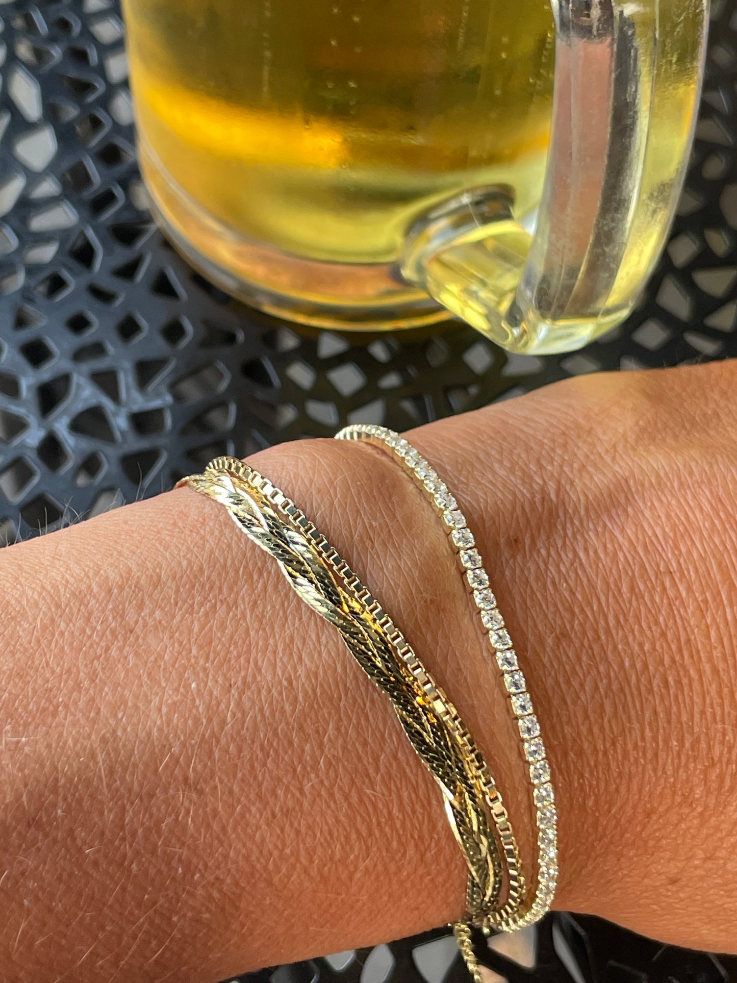 Gold Vermeil CZ Tennis Bracelet