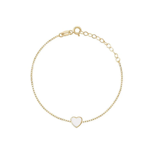 Gold Vermeil Single Enamel Heart Bracelet