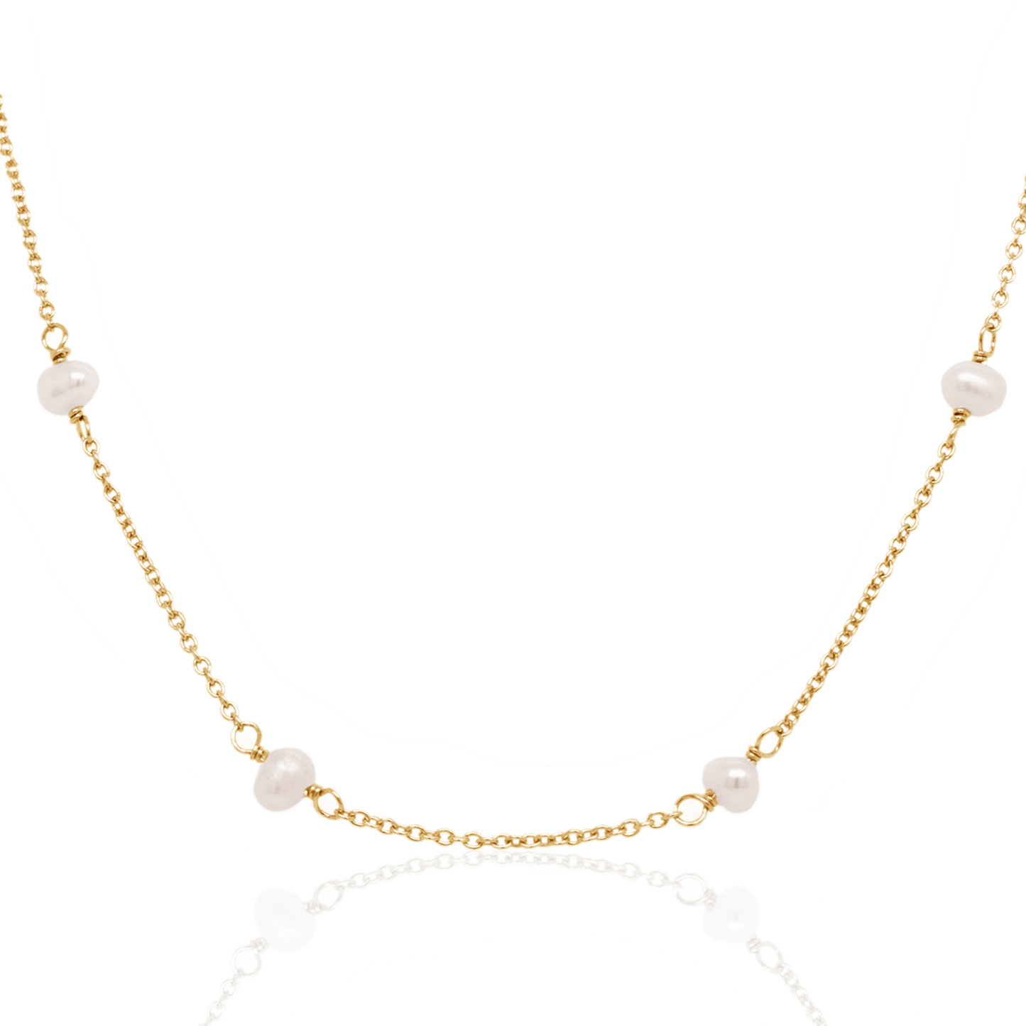 Gold Vermeil Dainty Pearl Chain