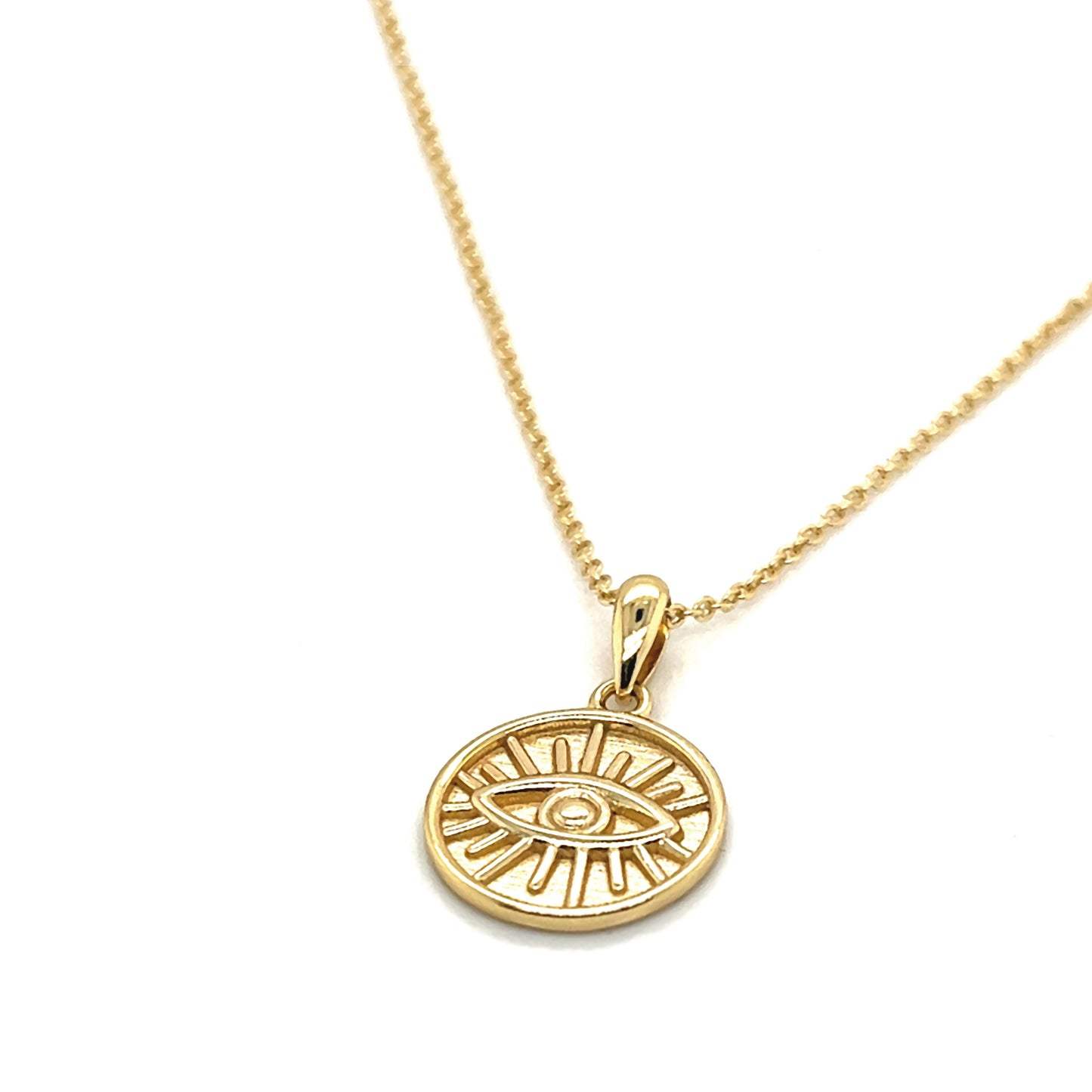 Gold Vermeil Evil Eye Pendant Necklace