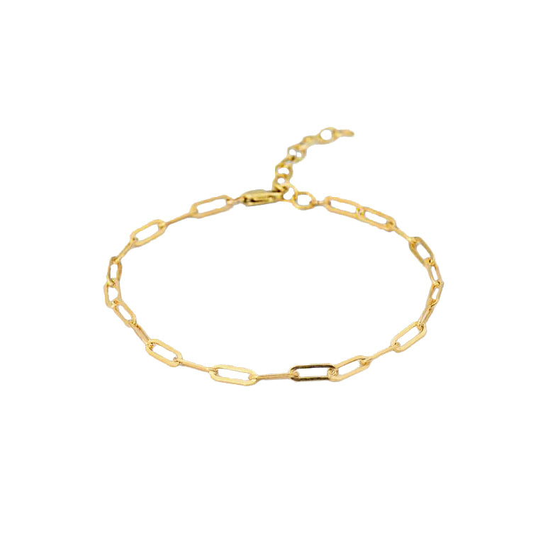 Gold Vermeil 3MM Paperclip Chain Bracelet