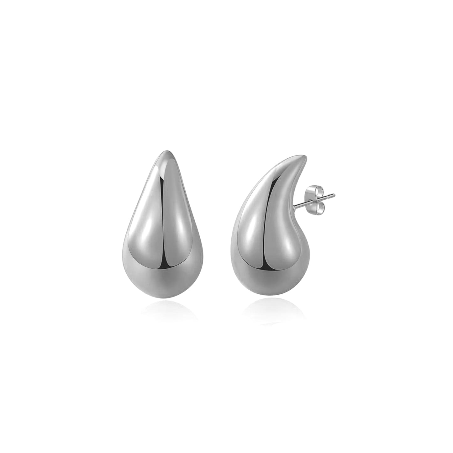 Sterling Silver Chunky Teardrop Earrings