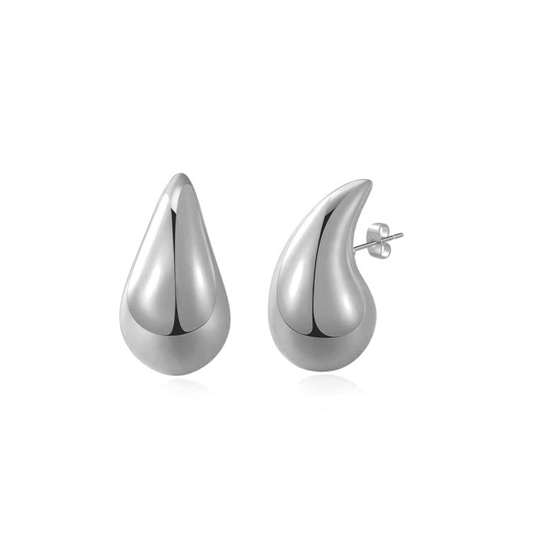 Sterling Silver Chunky Teardrop Earrings