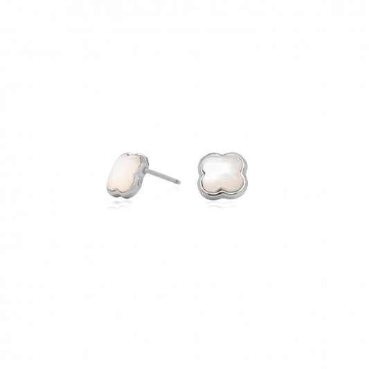 Sterling Silver Fortuna Stud Earrings with Mother of Pearl