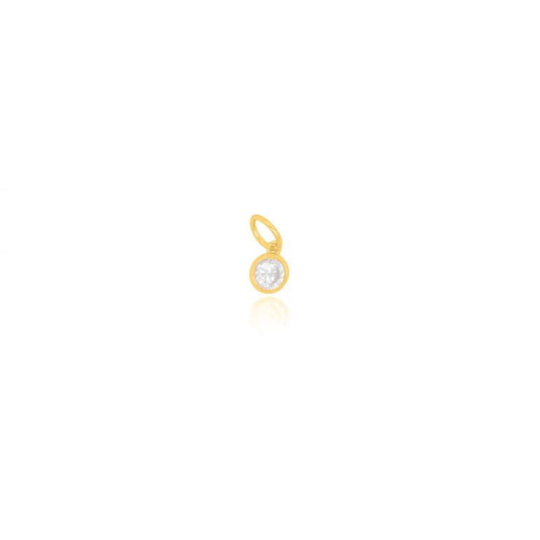 Gold Vermeil 3.5mm CZ Bezel Charm