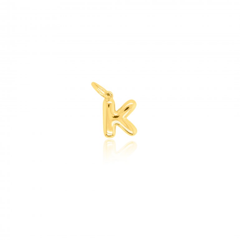 Gold Vermeil Bubble Monogram Charm