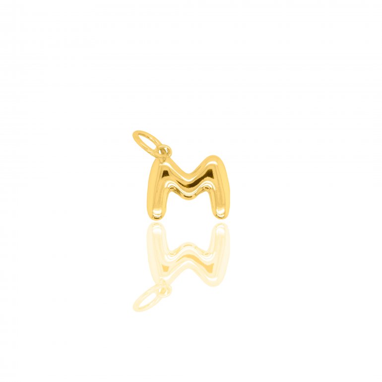 Gold Vermeil Bubble Monogram Charm