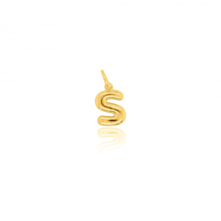 Gold Vermeil Bubble Monogram Charm