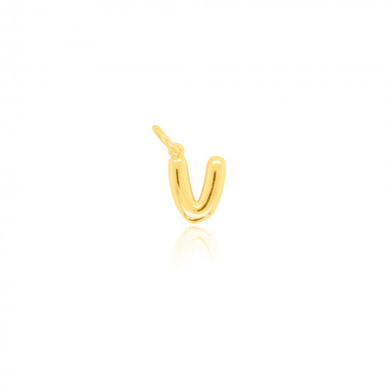 Gold Vermeil Bubble Monogram Charm