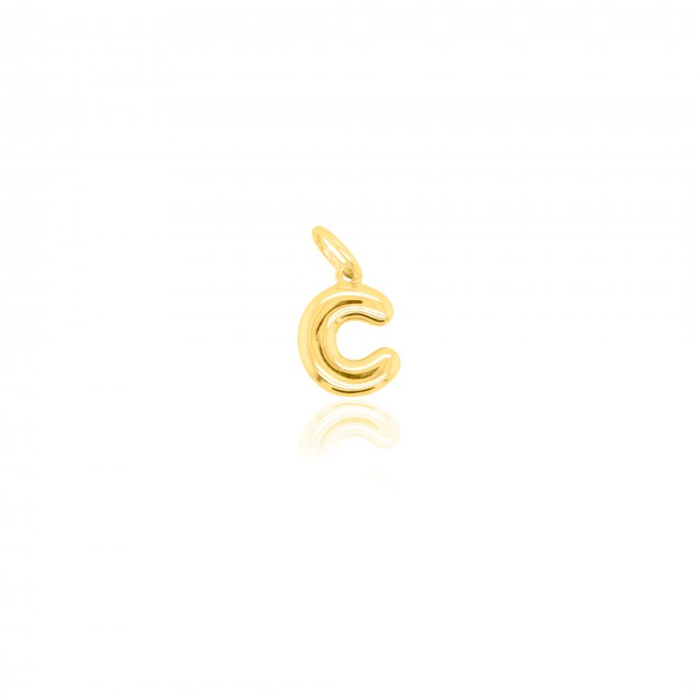 Gold Vermeil Bubble Monogram Charm