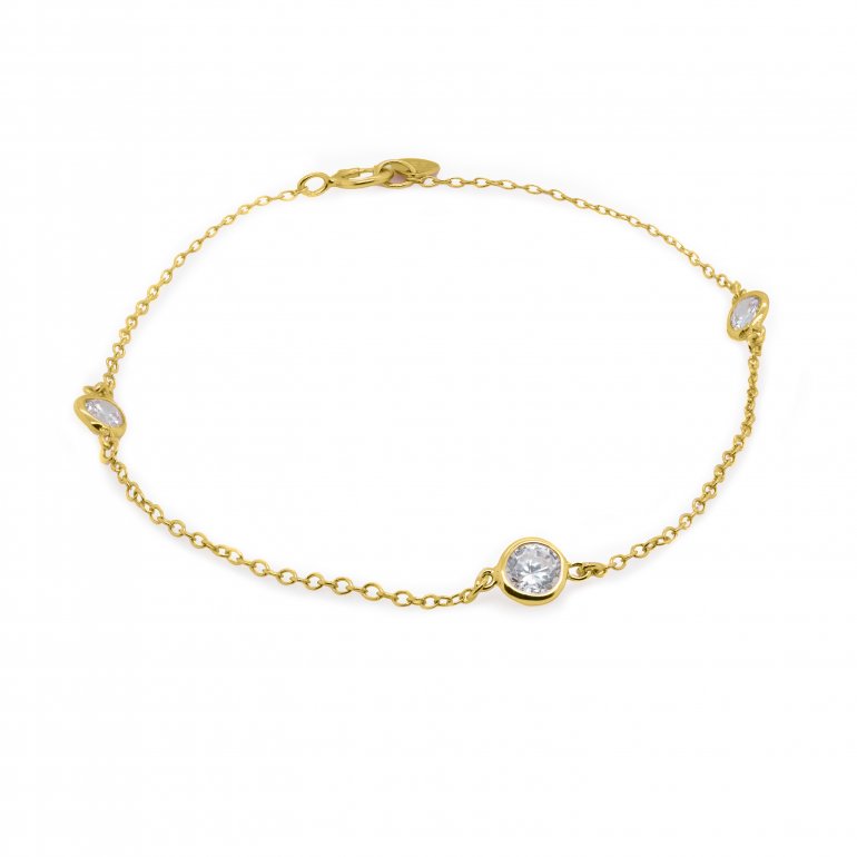 Gold Vermeil CZ By The Yard Bracelet