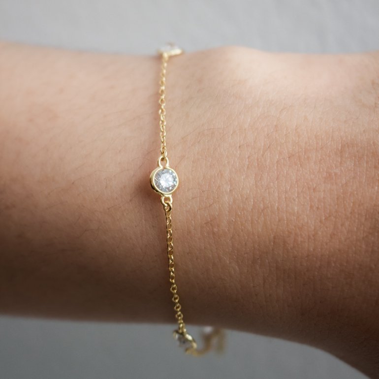 Gold Vermeil CZ By The Yard Bracelet