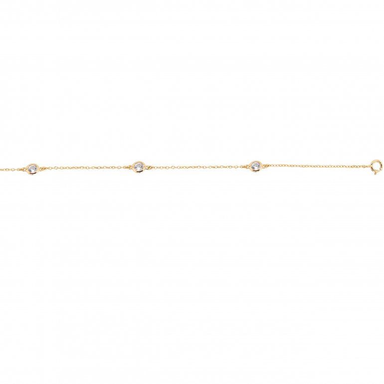 Gold Vermeil CZ By The Yard Bracelet