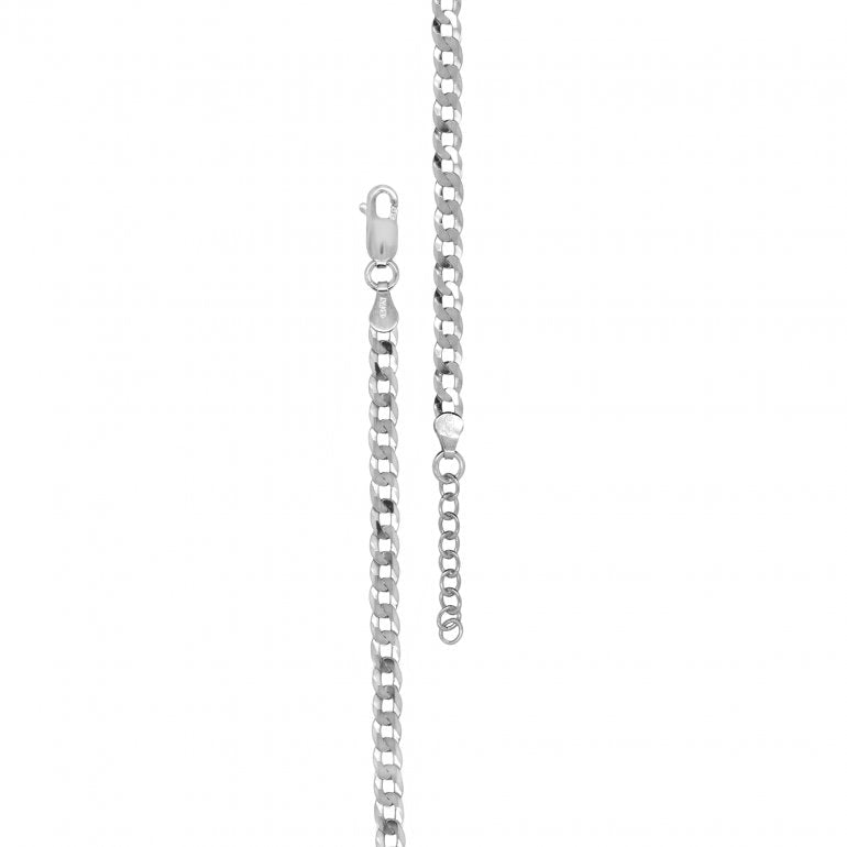 Sterling Silver Flat Curb Chain Bracelet