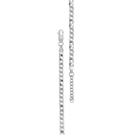 Sterling Silver Flat Curb Chain Bracelet