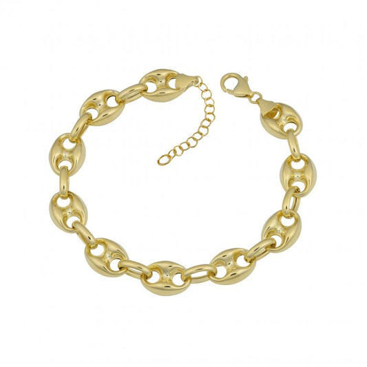 Gold Vermeil Puffed 'Milano' Chain Bracelet