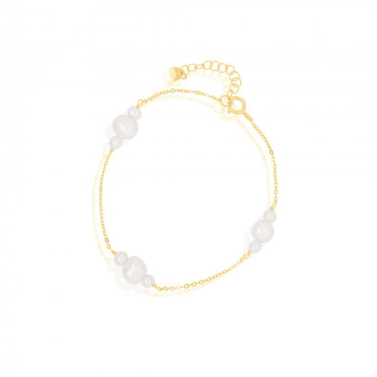 Gold Vermeil Trio Pearl Station Bracelet