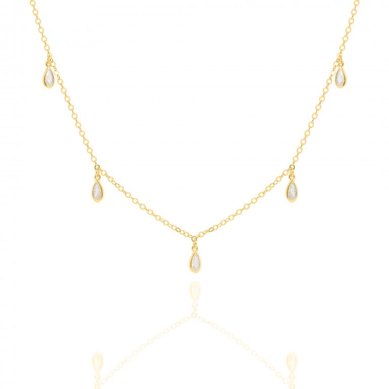 Gold Vermeil Teardrop CZ Choker