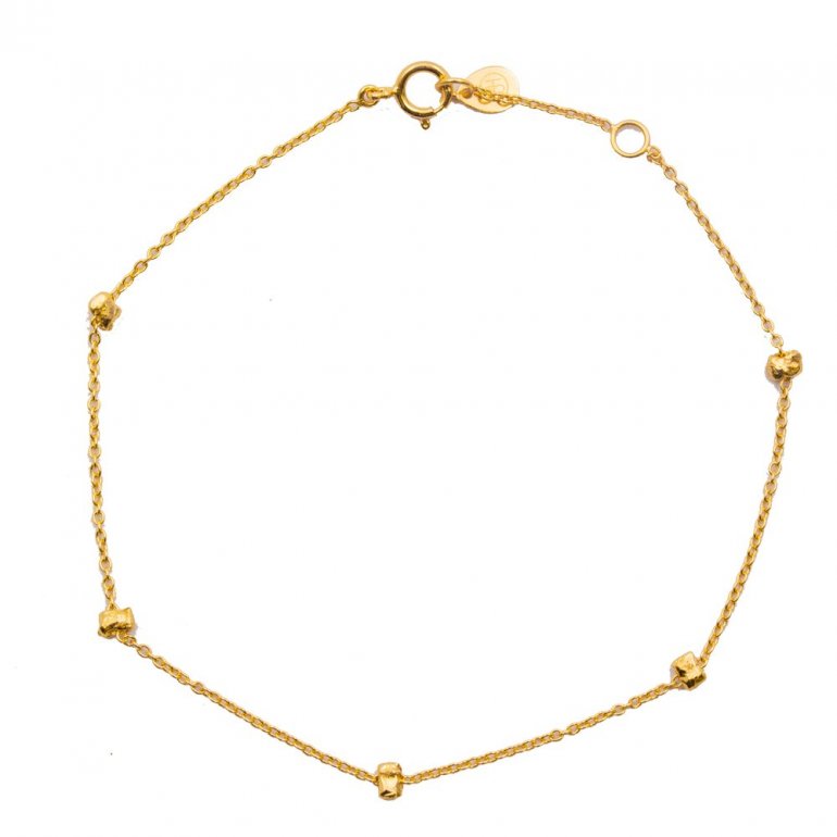 Gold Vermeil Plain Nugget Bracelet