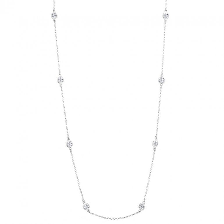 Sterling Silver CZ BY The Yard Necklace