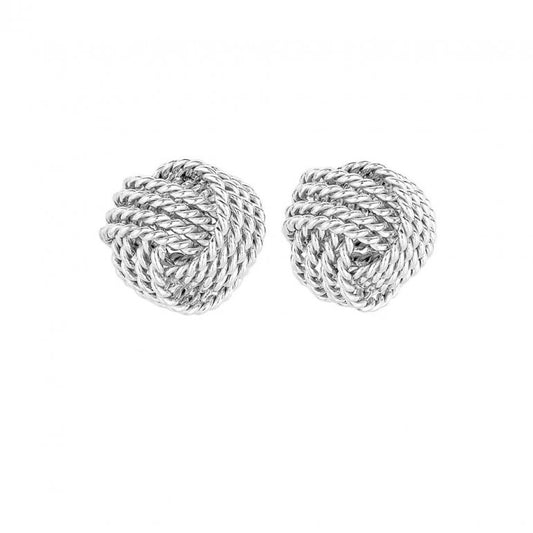 Sterling Silver Ribboned Love Knot Earrings