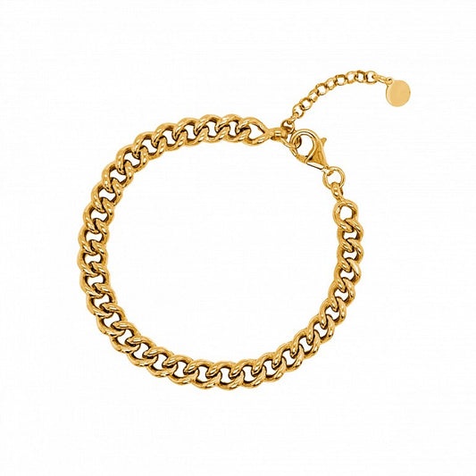 Gold Vermeil Hollow Curb Chain Bracelet 7.3mm