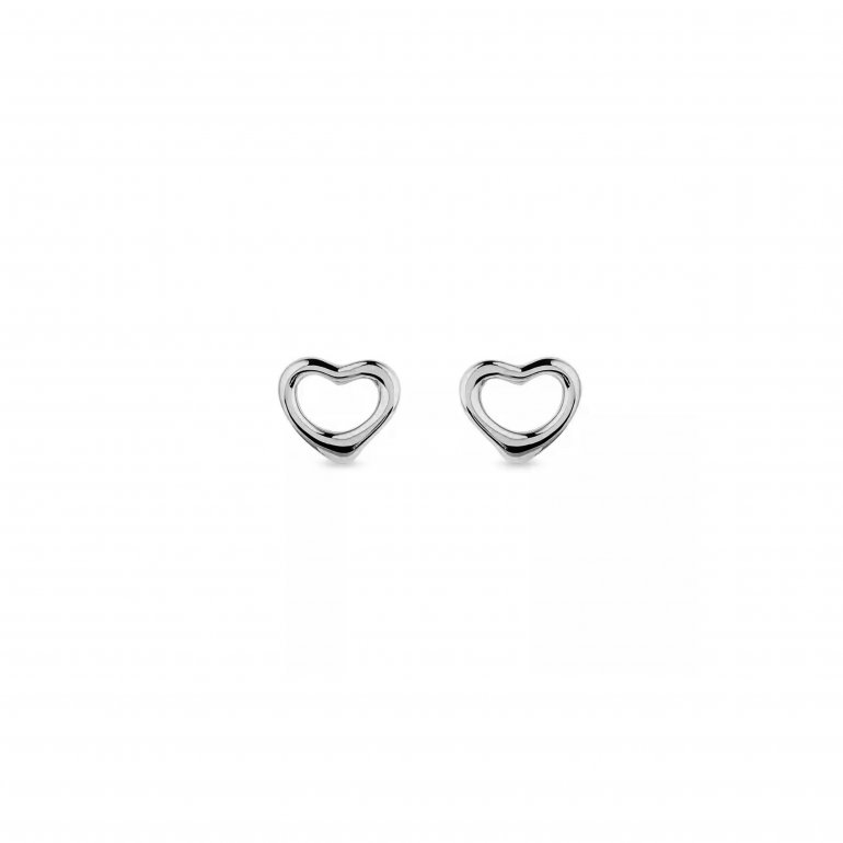 Sterling Silver Mini Open Heart Stud