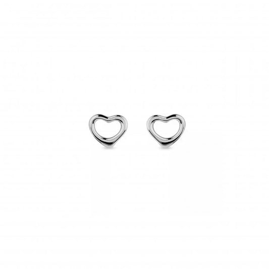 Sterling Silver Mini Open Heart Stud