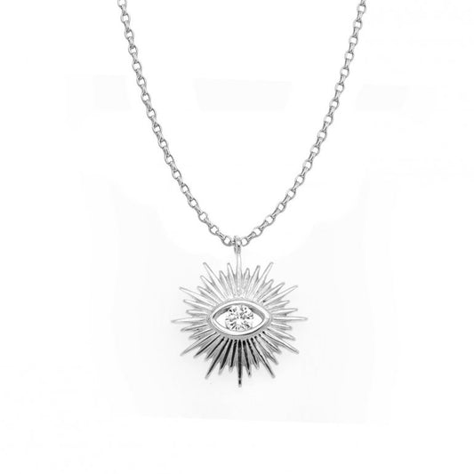 Sterling Silver Shining CZ Evil Eye