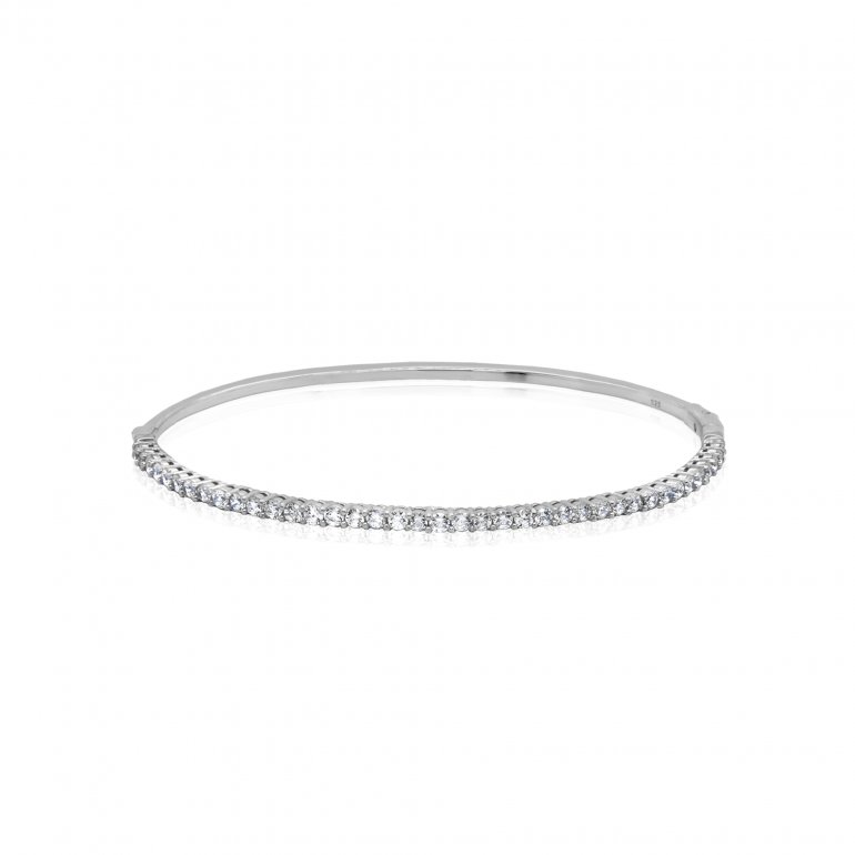 Sterling Silver CZ Stacking Bangle